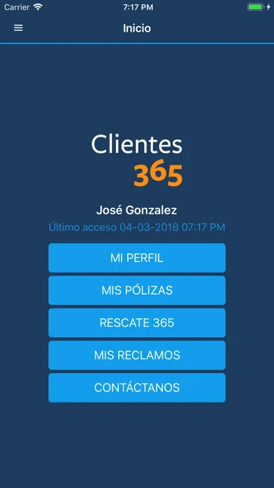 Screenshot di Seguros Reservas Clientes 365