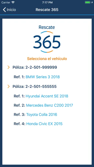 Screenshot di Seguros Reservas Clientes 365