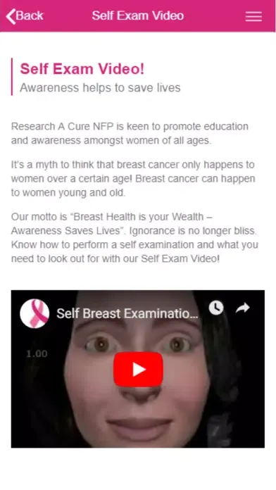 ภาพหน้าจอของ Breast Aware - Research a Cure