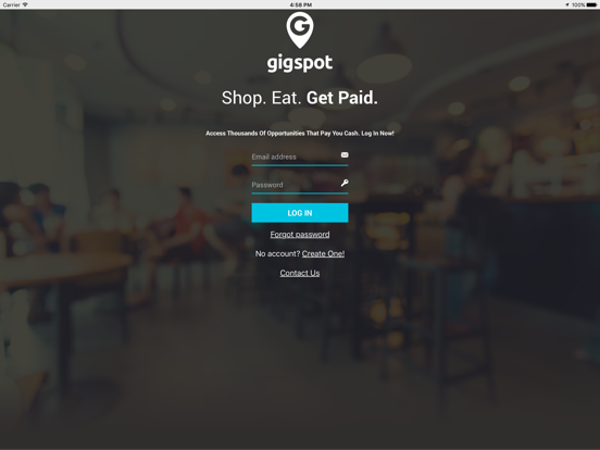 GigSpot iPad  Screenshots