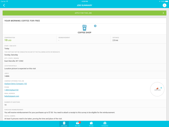 GigSpot iPad  Screenshots
