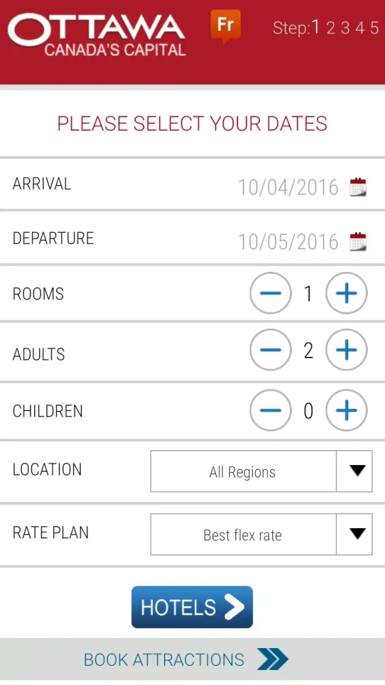Ottawa Tourism Reservations Screenshots