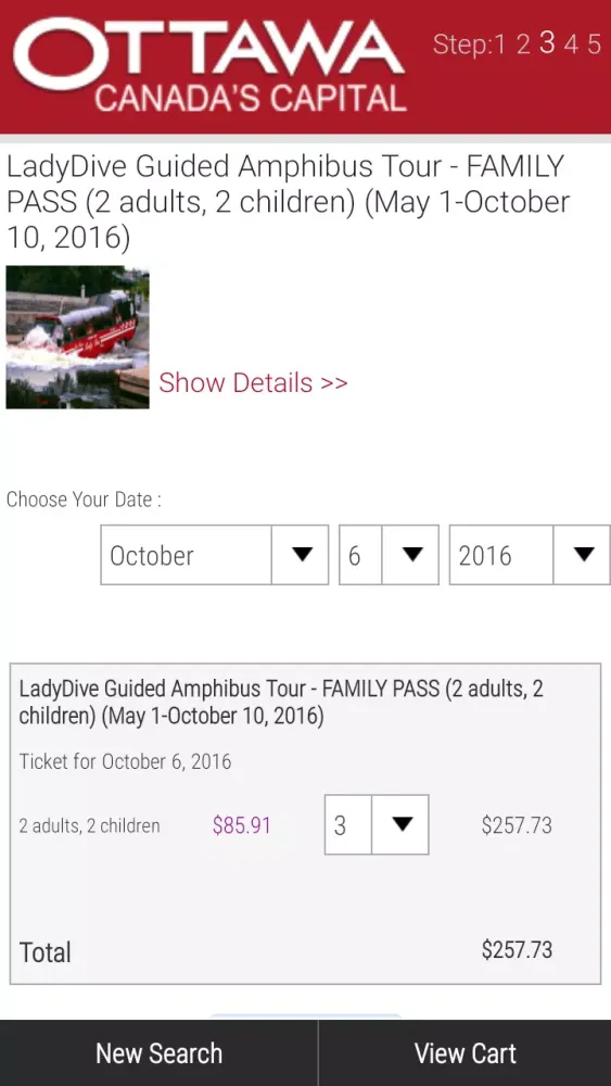 Ottawa Tourism Reservations Screenshots