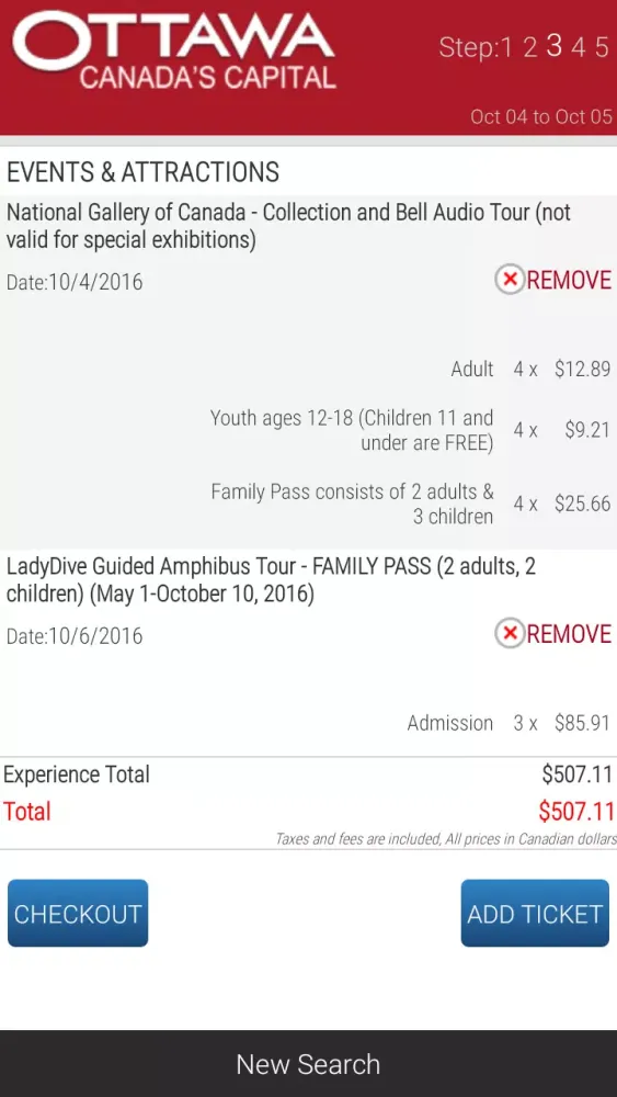 Ottawa Tourism Reservations Screenshots