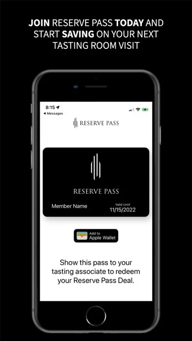 Reserve Tasting Pass Screenshots
