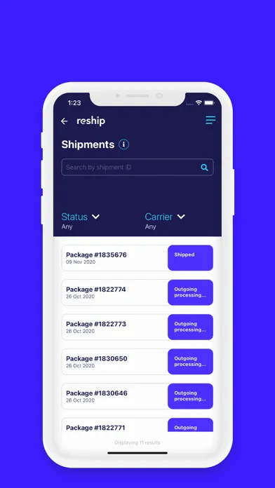 Tangkapan layar Reship - Shopping & Shipping