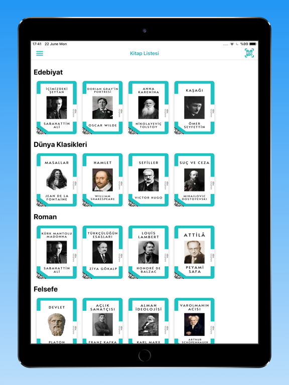 Tangkapan layar Dijital Kütüphane DK iPad 