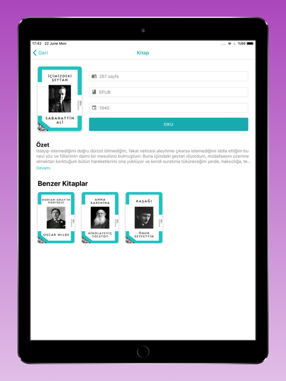 Tangkapan layar Dijital Kütüphane DK iPad 