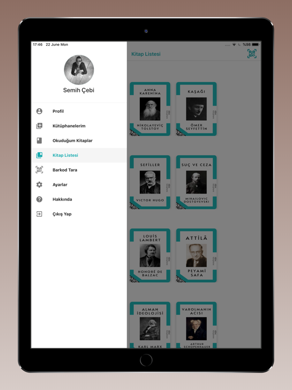 Tangkapan layar Dijital Kütüphane DK iPad 