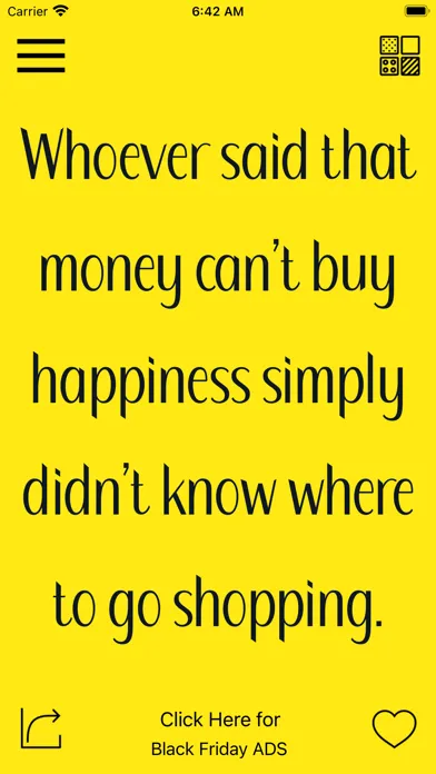Zrzuty ekranu Black Friday Shopping Quotes