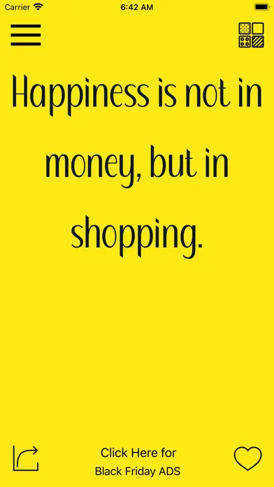 Zrzuty ekranu Black Friday Shopping Quotes