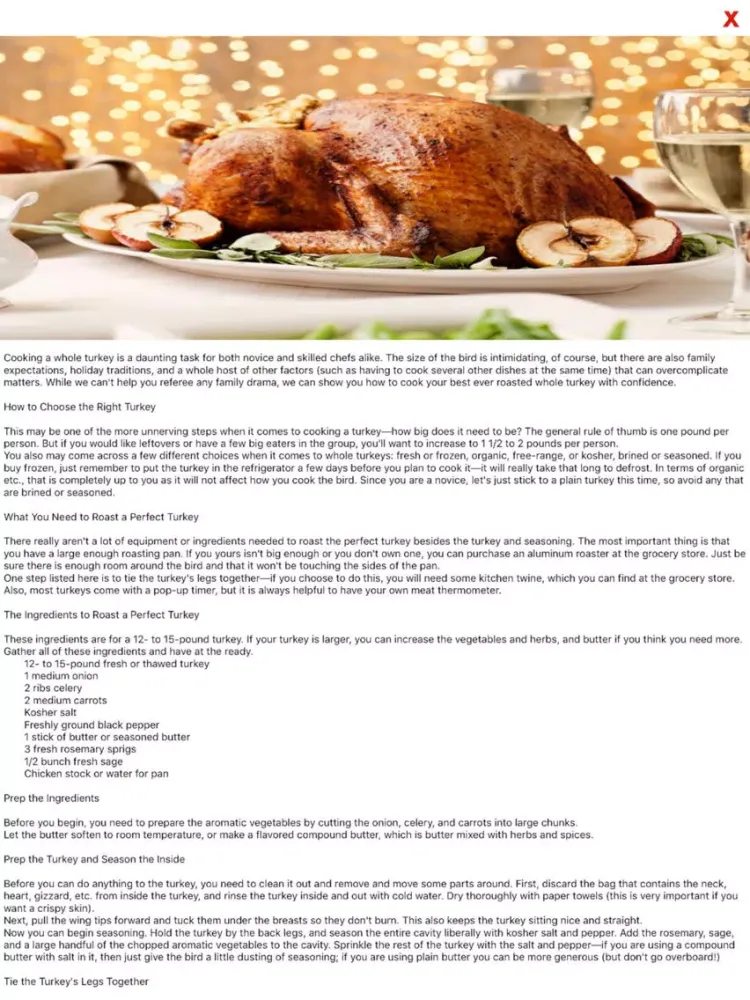 Zrzuty ekranu How to cook a Turkey Food ? iPad 