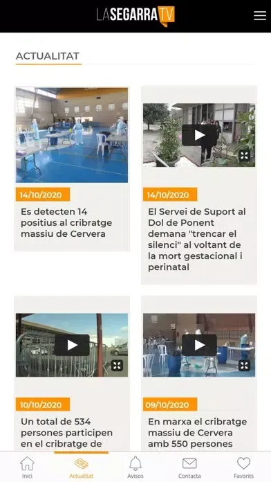 Capturas de tela do La Segarra TV