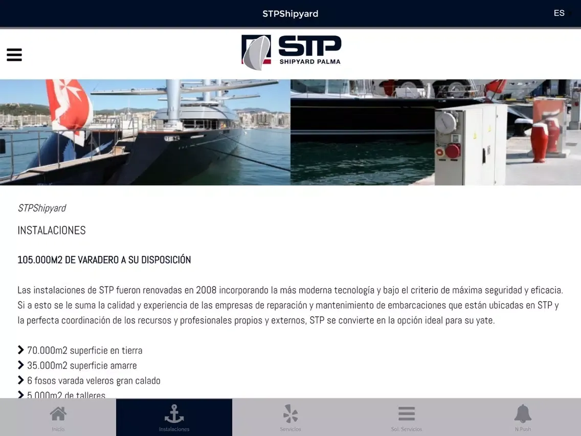 Tangkapan skrin STP Varadero Palma de Mallorca iPad 