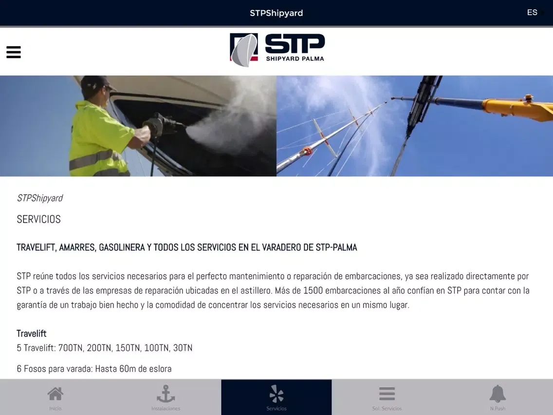 Tangkapan skrin STP Varadero Palma de Mallorca iPad 
