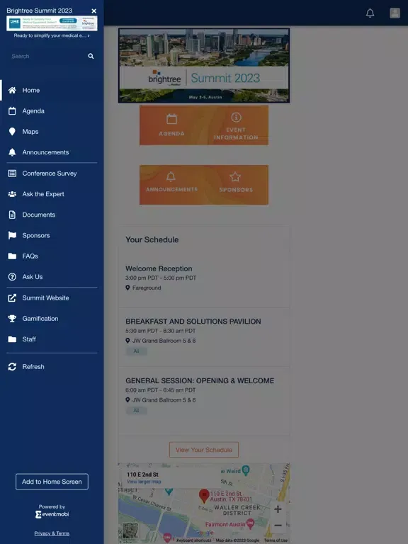 Zrzuty ekranu Brightree Summit 2023 iPad 