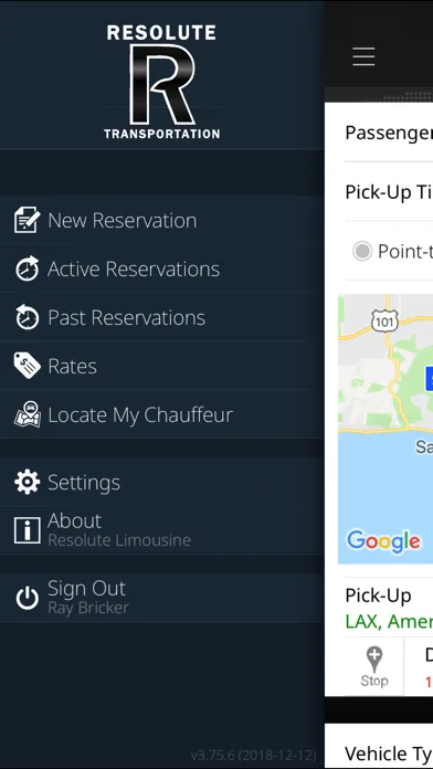 تصاویر Resolute Limo VIP Travel App