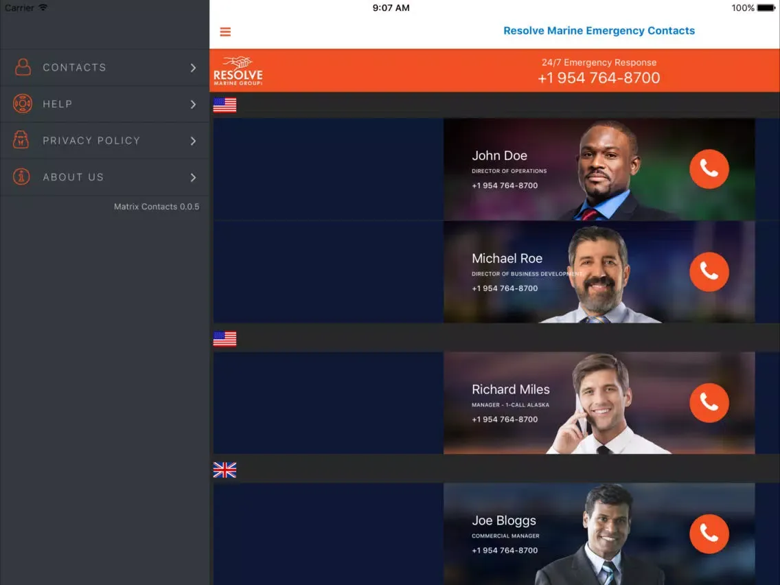 Screenshot di RMG Emergency Contacts iPad 