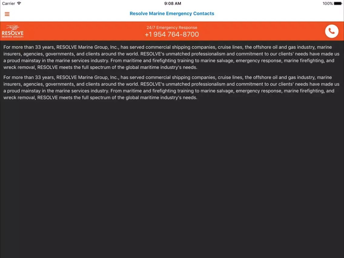 Screenshot di RMG Emergency Contacts iPad 