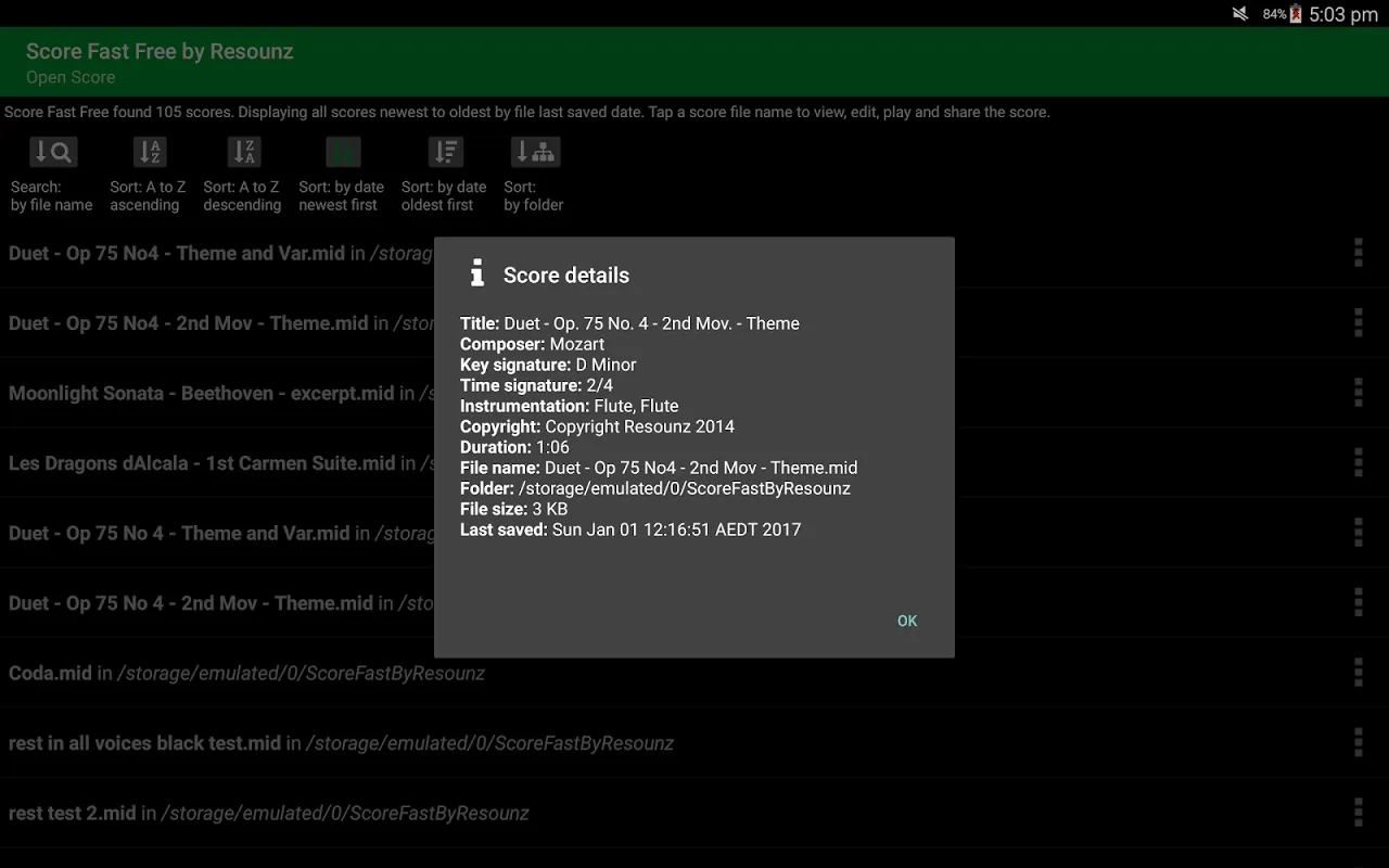 Capturas de tela do Score Fast Free by Resounz