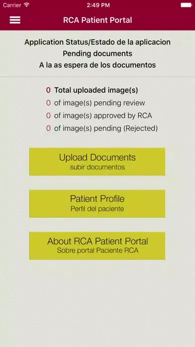 Tangkapan skrin RCA Patient Portal
