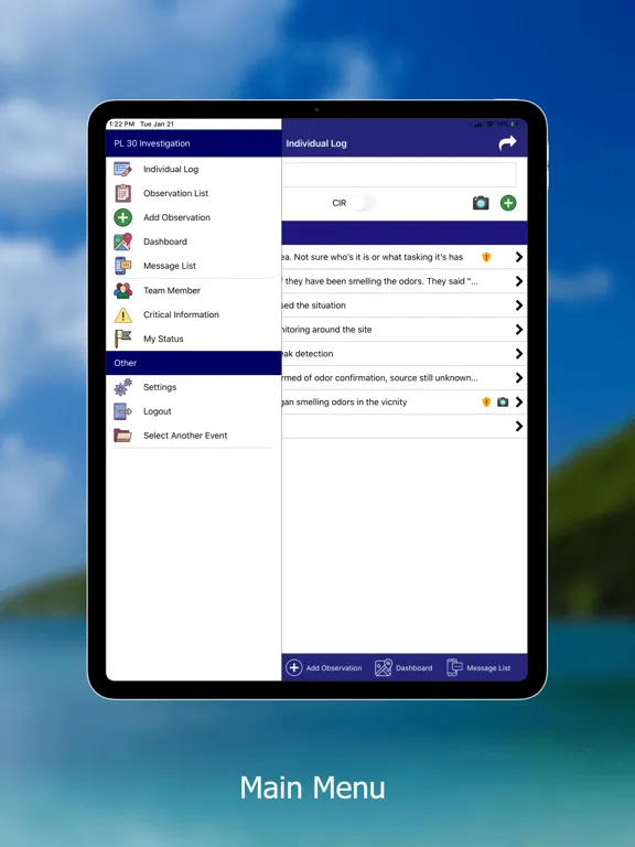 Information Management iPad  Screenshots