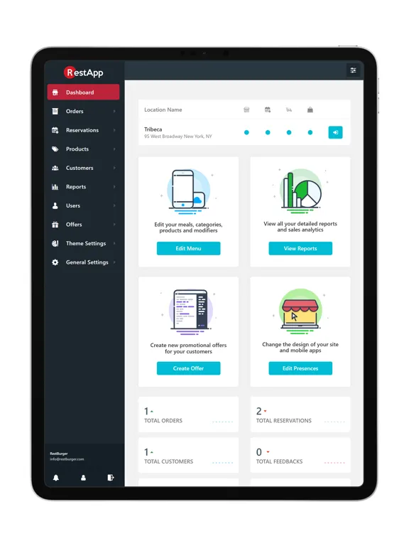 Tangkapan skrin RestApp Manage iPad 