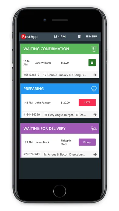 Tangkapan skrin RestApp Manage