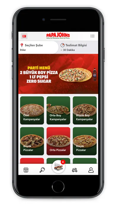 Capturas de pantalla de Papa John's Pizza Türkiye