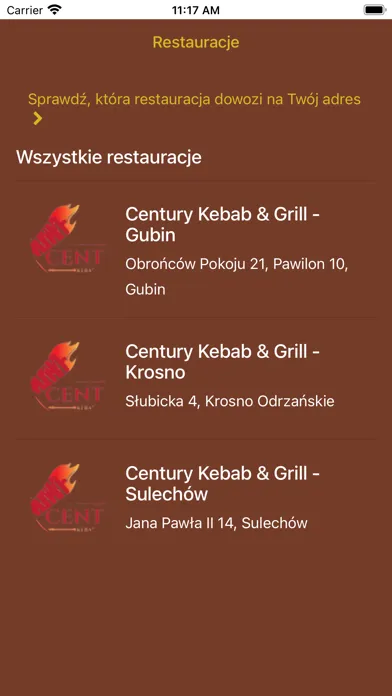 Zrzuty ekranu Century Kebab & Grill
