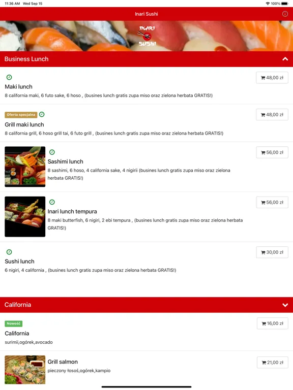 Inari Sushi Plock iPad  Screenshots