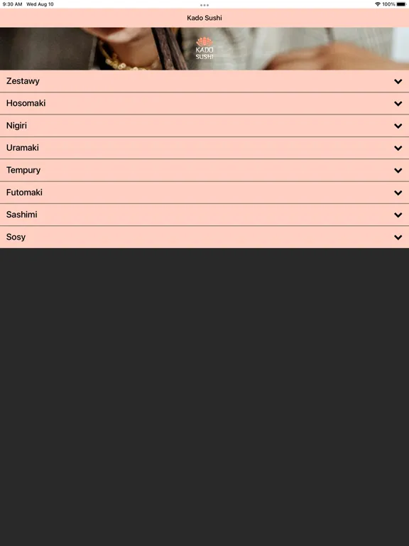 Tangkapan skrin KADO SUSHI iPad 