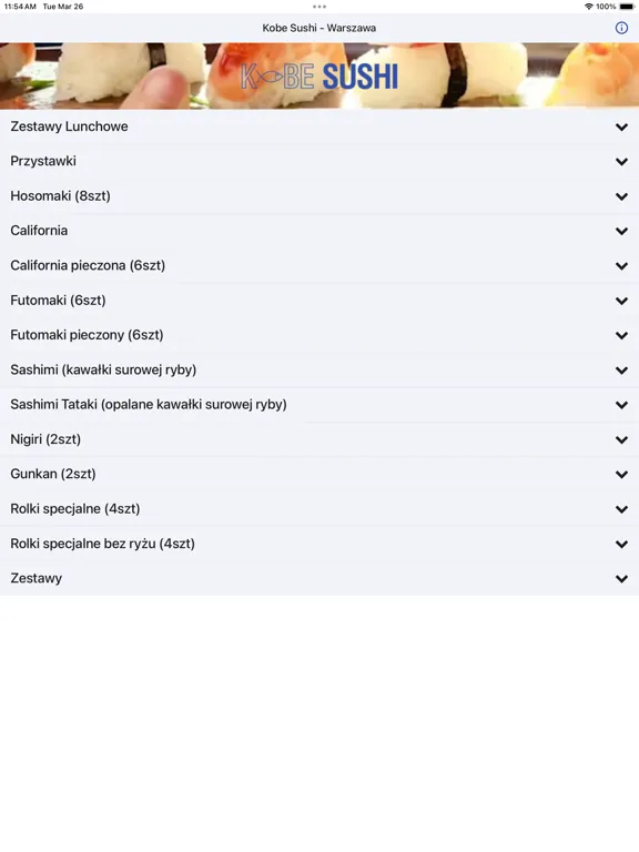 Capturas de pantalla de Kobe Sushi - Warszawa iPad 