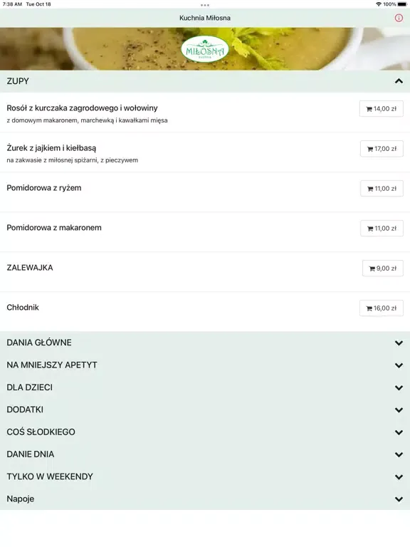 Capturas de tela do Kuchnia Milosna Warszawa iPad 