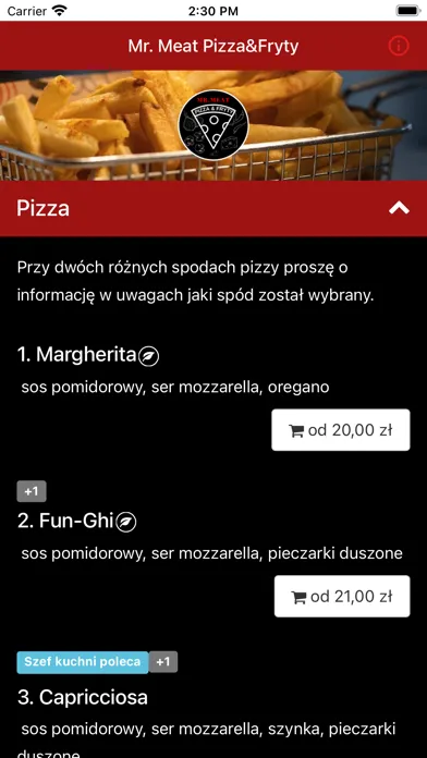 Zrzuty ekranu Mr. Meat pizza&fryty