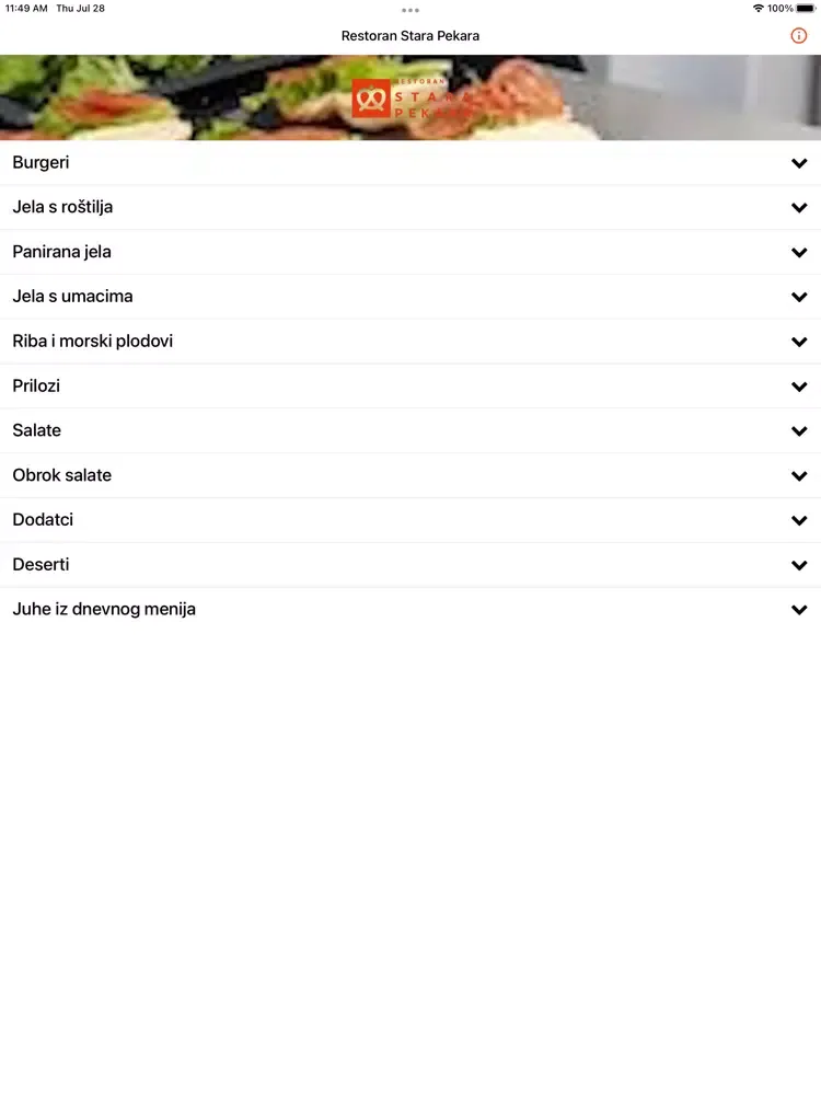 Tangkapan skrin Restoran Stara Pekara iPad 