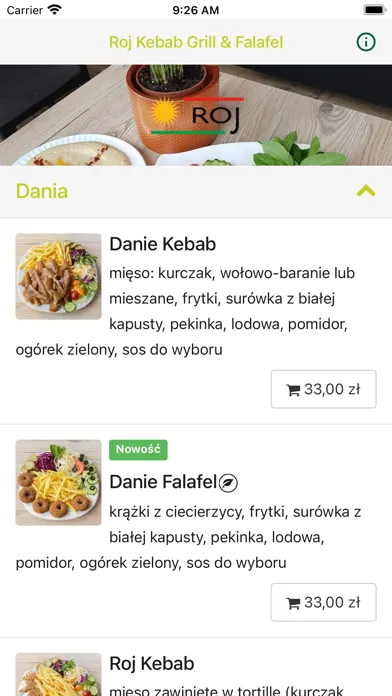 Tangkapan layar Roj Kebab Grill & Falafel