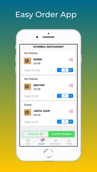 Tangkapan layar Istanbul Order App