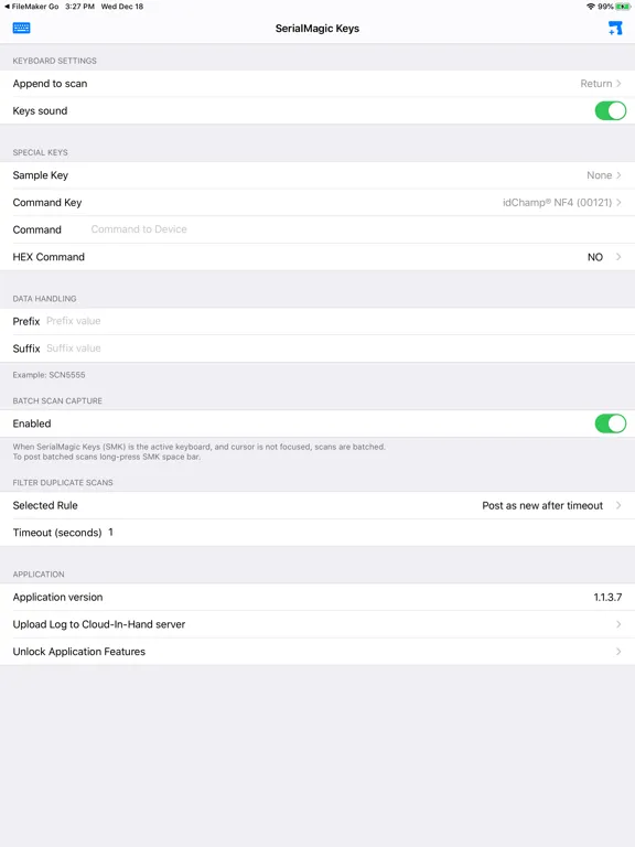 Tangkapan layar SerialMagic Pro iPad 