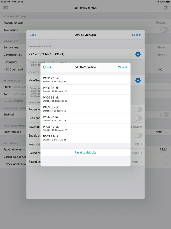 Tangkapan layar SerialMagic Pro iPad 