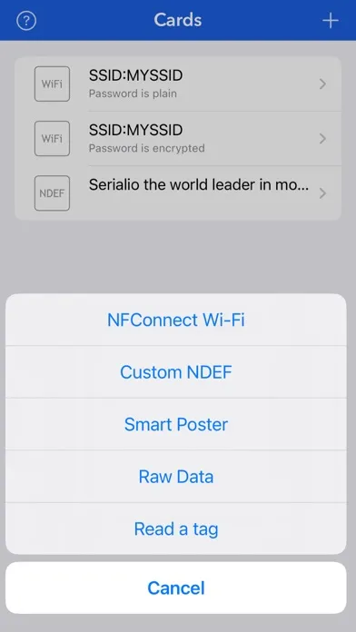 Tangkapan skrin NFC Read Write