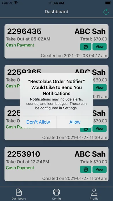 Restolabs Order Notifier Screenshots