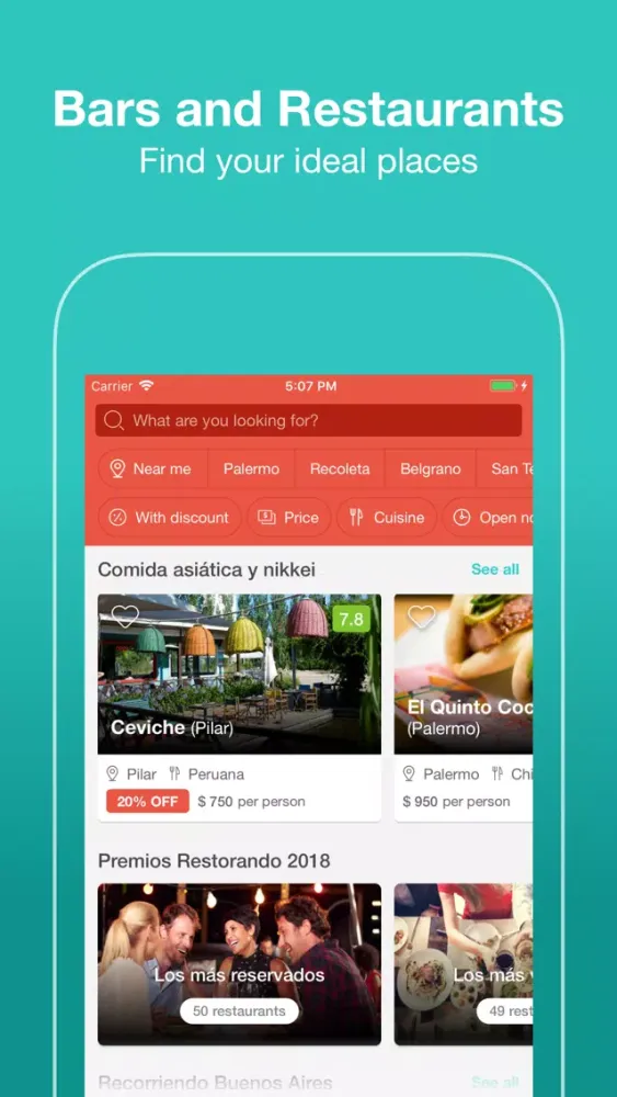 Capturas de tela do Restorando: Restaurants & Bars