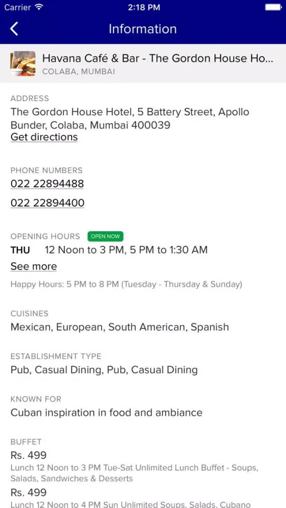 Havana CafÃ© & Bar应用截图