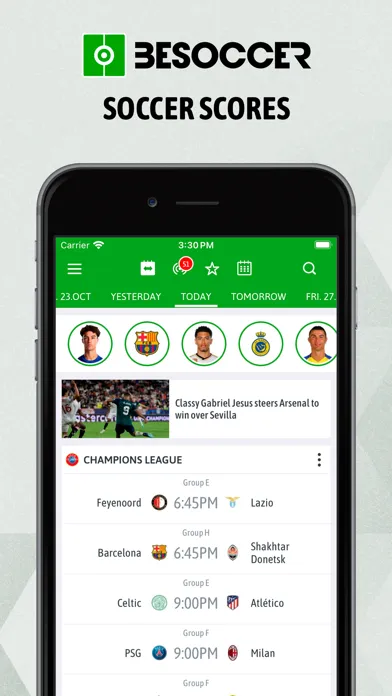 Zrzuty ekranu BeSoccer - Soccer Livescores