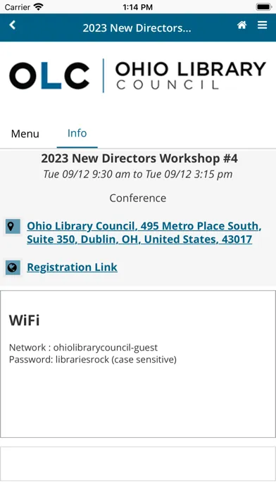 Ảnh chụp màn hình của Ohio Library Council Events