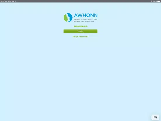 Tangkapan skrin AWHONN Online Community iPad 