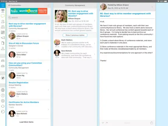 Screenshot di AWHONN Online Community iPad 