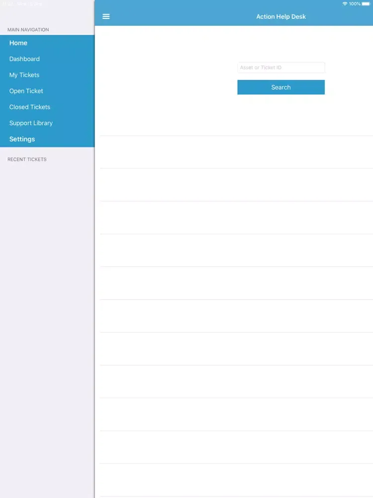 Screenshot di Action Help Desk iPad 