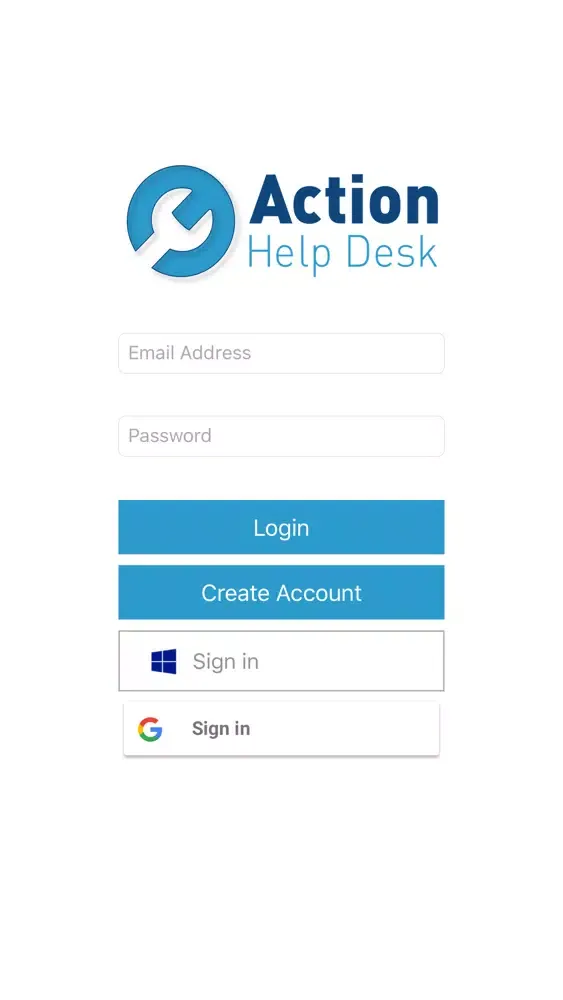 Screenshot di Action Help Desk